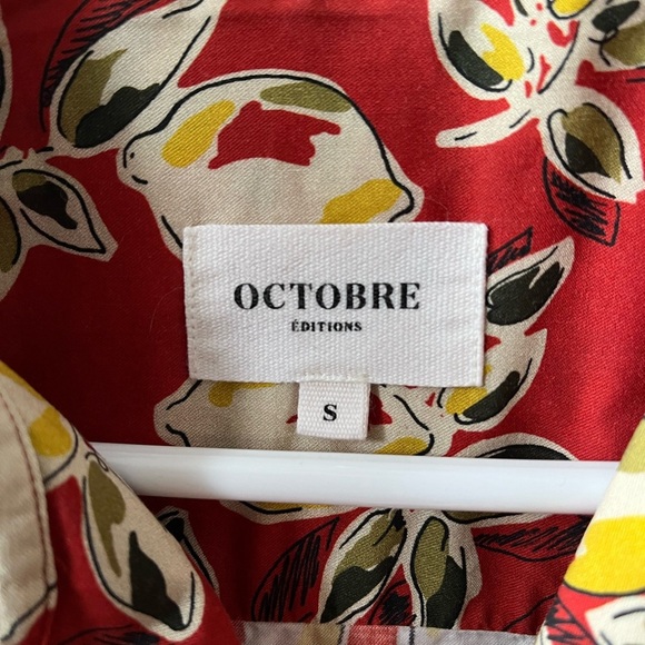 Octobre Edition men’s button down floral pattern shirt size small - Picture 4 of 5